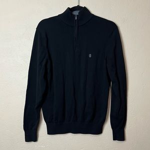 Izod men long sleeve‎ 3/4 zip navy blue sweater size small